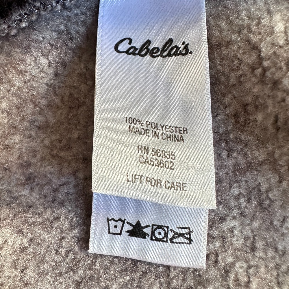 Cabelas Womens Jacket Gray Herringbone Fleece Hooded Long Sleeve Sz L Outdoors - Picture 15 of 16